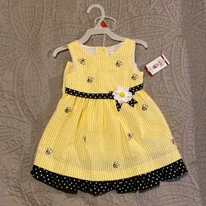 Honey bee seersucker dress